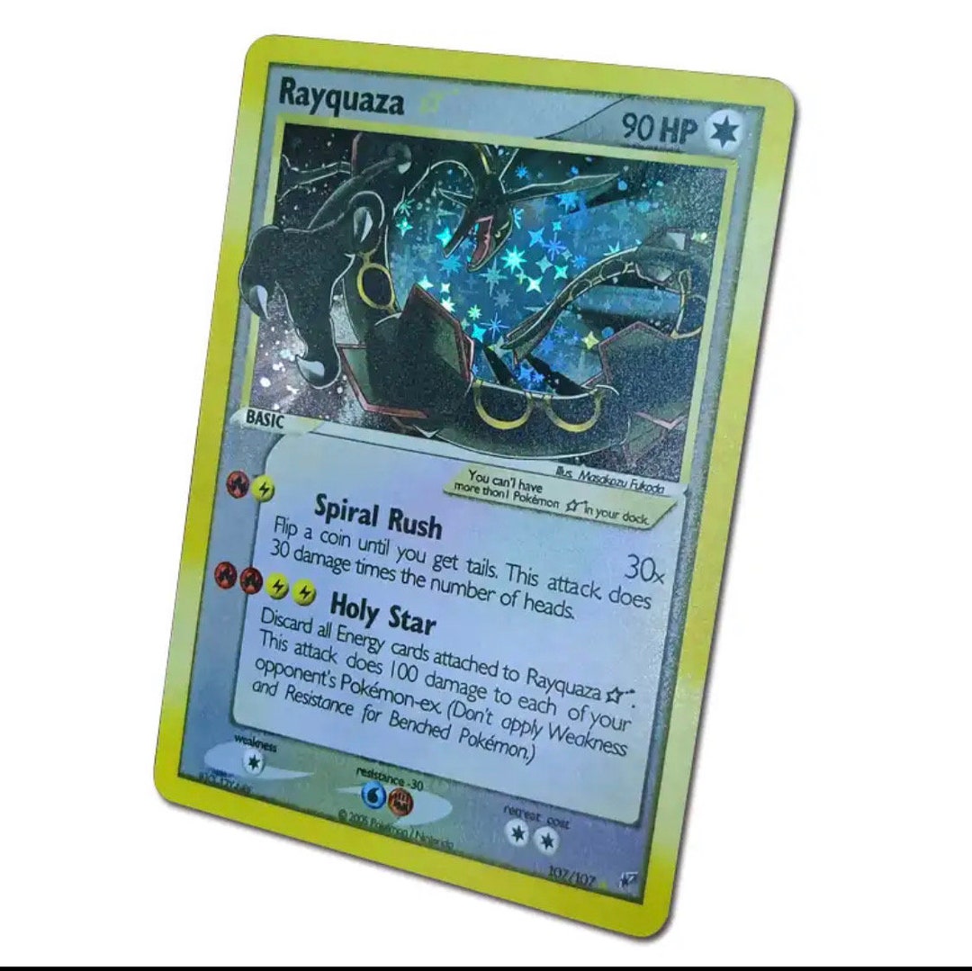 Rayquaza Gold Star Pokemon Card Set 107/107 High Quality Proxy ENG Etsy