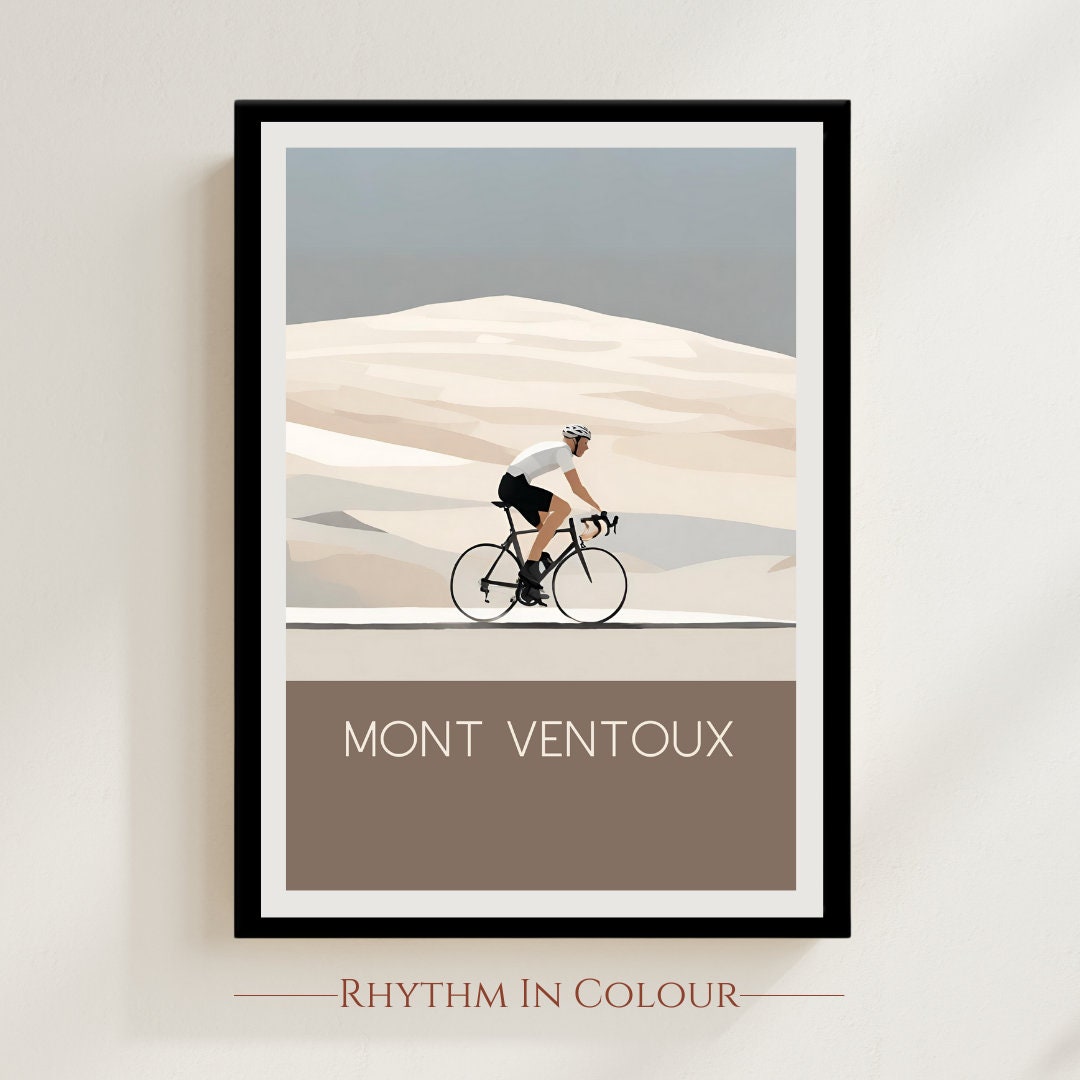 Mont Ventoux Cycling Art Print: Provence Beige Colors Australia