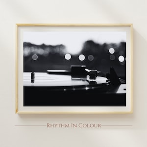Vinyl Photograph Print Black and White Photography Poster Gift for Musician Noir Photography Wall Art Vinyl Record Print Black & White Art