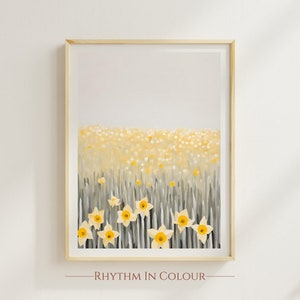 Flower Market Prints Daffodils Print Yellow Flower Poster Plant Print Daffodil Flower Poster Wildflower Wall Art Botanical Print Art