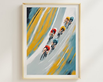 Impresión artística abstracta de ciclismo: póster moderno de bicicleta de carretera