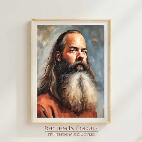 Rick Rubin Music Portrait Creativity Poster Rick Rubin Creative Music Print Oil Painting Contemporary Portrait Gift for Musician