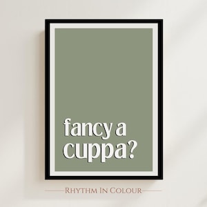 Fancy a Cuppa Print: Neutral Kitchen Wall Art