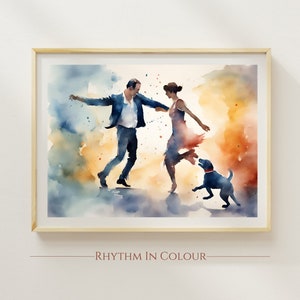Paar tanzen Aquarell Art Print Paar tanzen Poster Salsa Tanz Kunst Tanzen Wand Dekor Tanzen Drucke Salsa Tanzen Print