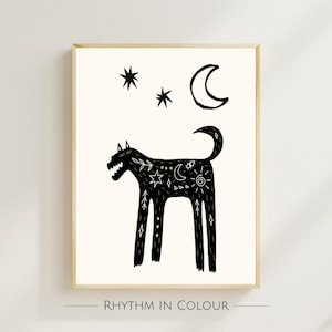 Impresiones de moda Impresión artística lúdica Diseño gráfico Arte de pared Impresión de bellas artes Impresiones de ilustraciones para sala de estar Impresión de cielo nocturno Arte de pared de vaquera