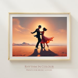 Vintage Print Nostalgisches Ölgemälde Romantischer Druck Verliebtes Paar Geschenk für Strandliebhaber Tanzender Druckstil Inspiriert von Jack Vettriano