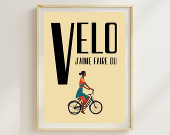French Cycling Art Print: Retro Bicycle Wall Decor