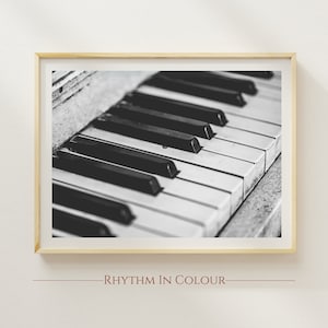 Piano Poster Black and White Piano Photography Print Vintage Piano Music Print Piano Photograph Gift for Musician Music Room Poster Noir Art
