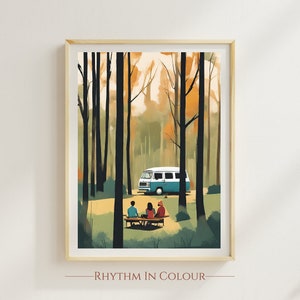 Van Life Print Campervan Wall Art Print Art Poster Van Camper Van Beach Art Motorhome Print Camping Poster Road Trip Print Minimalist Camper