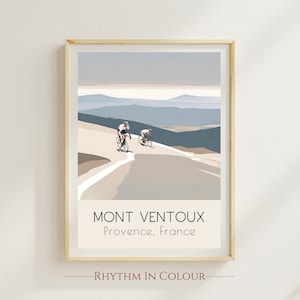 Mont Ventoux Cycling Print Provence Cycling Poster Mont Ventoux Velo Print Cycle Mont Ventoux Print Gift for Cyclist Love Cycling Bike Gift