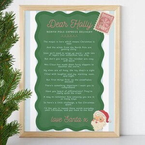 Carta de Papá Noel con afirmaciones navideñas