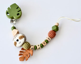 Pacifier chain personalized sloth pacifier chain