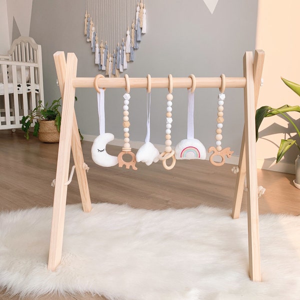 SPIELBOGEN aus Holz, Babyspielzeug, Baby Gym aus Holz, Anhänger Koala