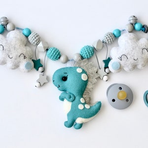 Stroller chain with dino, stroller chain dinosaur