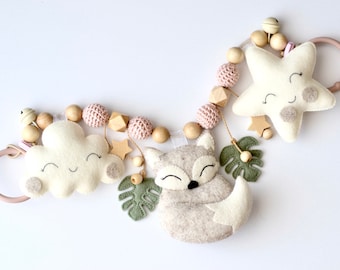 Fox stroller chain, beige stroller chain