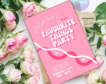 Galentine’s Girls Night | Valentine’s Party Invitation | Canva Template | Editable Printable or Digital Event Invite | Personalised Evite