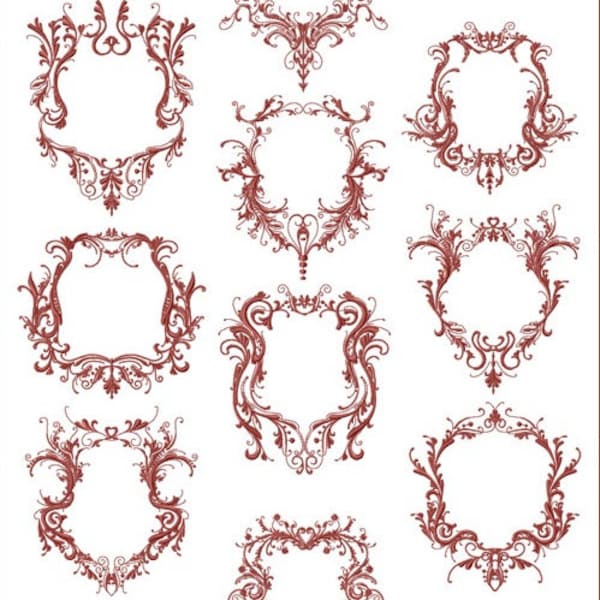 Fancy Frames Embroidery Designs / 10 Machine Embroidery Files / Embroidery Direct Download File