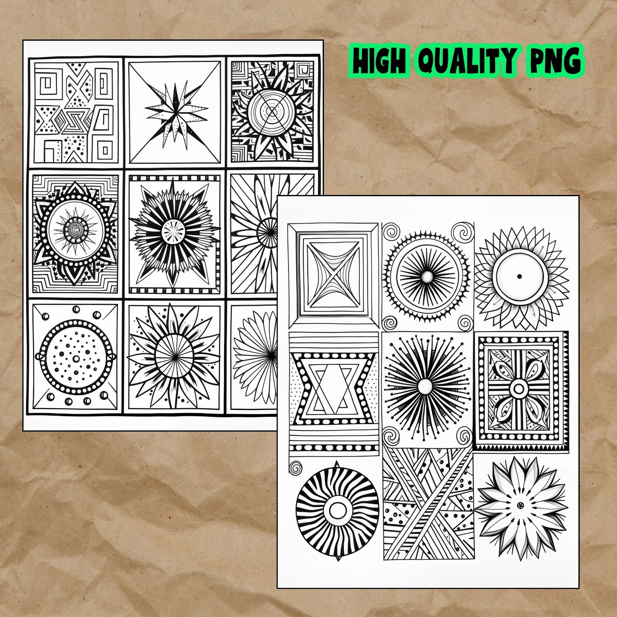 Creative Zentangle Patterns Bundle High Quality Png Pdf Worksheets