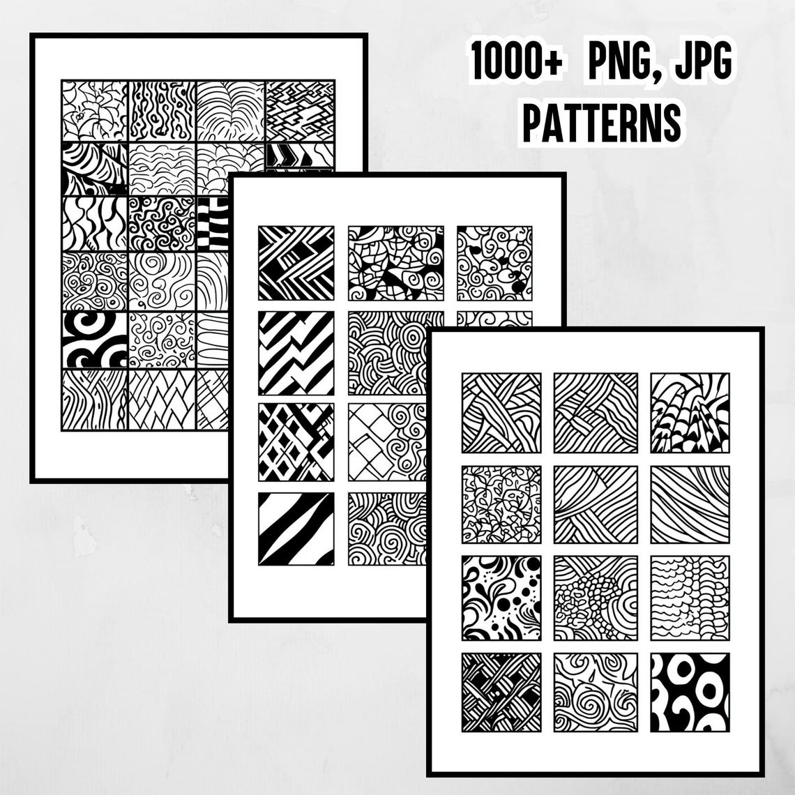 1000+ Zentangle Pattern Sheets: Line Art Workbook (digital Download) - Etsy