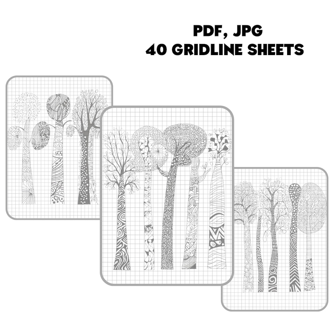 Zentangle Tree Patterns, Nature Inspired Designs (digital Art) - Etsy