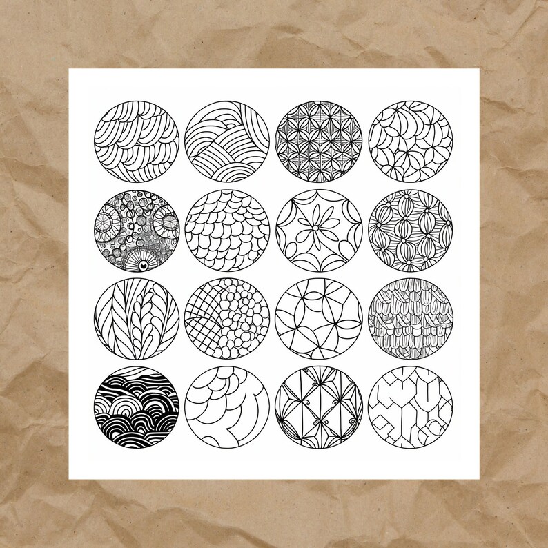 Circuler Pattern Practice Zentangle Patterns Workbook, 196 Practice Sheets (PDF, JPEG, PNG) - Etsy