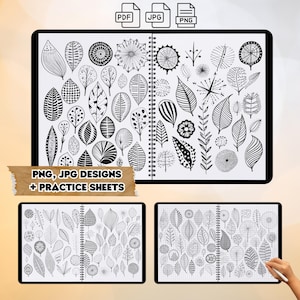 Zentangle Patterns: Creative Doodling Designs & Practice Sheets (PNG JPG PDF)