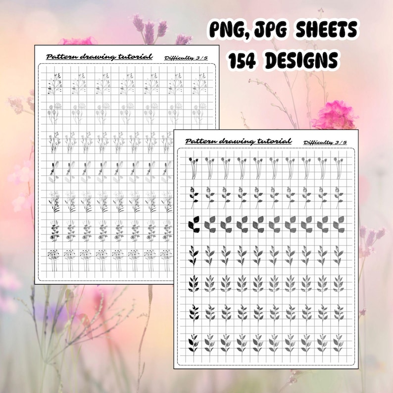 Flower Drawing With Step-by-step Workbook and Printable Practice Sheets ...