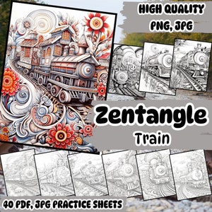 Zentangle Patterns and Practice Sheets, Zentangle Art Train, Zentangle with our Doodle Art Coloring Book, Practice Hand, Zentangle Kit PDF