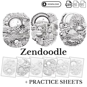 zendoodle fantasy templates, zentangle practice sheets pdf, printable zendoodle coloring pages, mindful drawing art therapy worksheets, zentangle landscape patterns, doodle practice sheets printable, zendoodle art therapy bundle, fantasy zentangle drawing book, printable line art practice pages, zentangle shading practice sheets, relaxing doodle art pack, creative mindfulness drawing templates