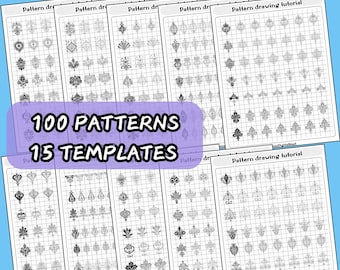 Zentangle Pattern Tutorial Pack – 105 Easy Zendoodle Designs (Digital Download)