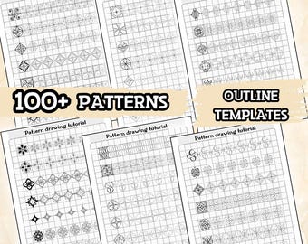100種類以上のゼンタングルパターンテンプレート：カリグラフィー、手書きレタリング（デジタルダウンロード）