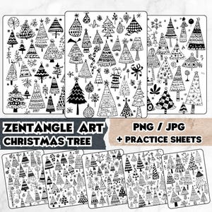 Feestelijke vakantiebundel: kerstversieringen, maretaksilhouet en winterdoodles voor digitale projecten, wirwarkunst voor kerst