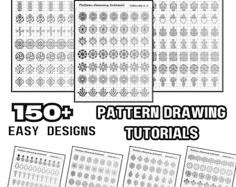 Doodle Art Übungspaket - 154+ Zeichenmuster, Arbeitsblätter für Anfänger (Digitaler Download)