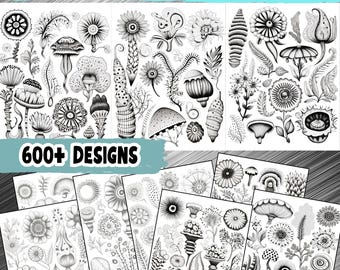 600+ Botanical Zentangle Designs: Tutorials & Worksheets (PDF, PNG, JPG)