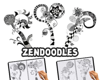 Paquete de arte Zentangle Doodle: Plantillas de práctica para momentos mágicos (Descargar PDF)
