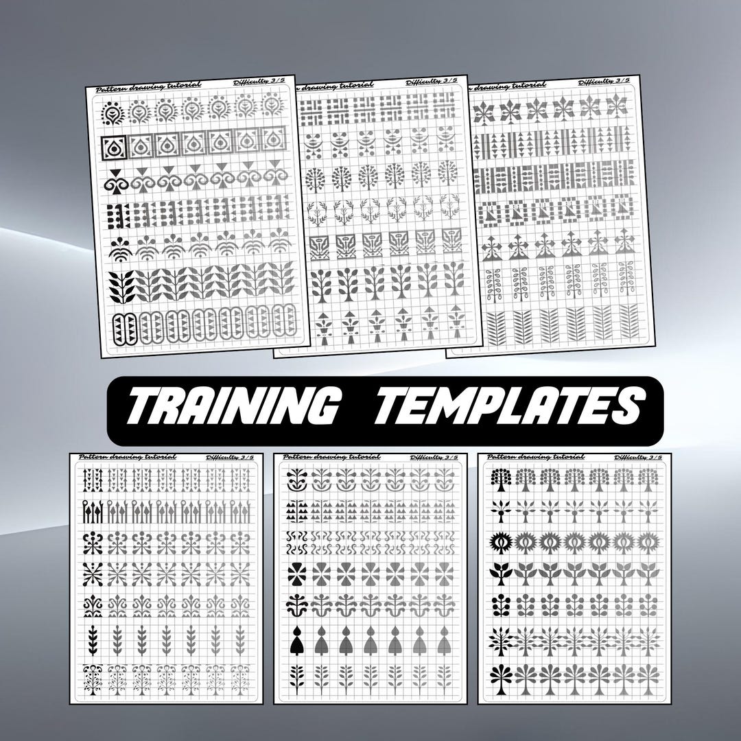Zen Doodle Training Sheets for Beginners – Zentangle Practice Templates ...
