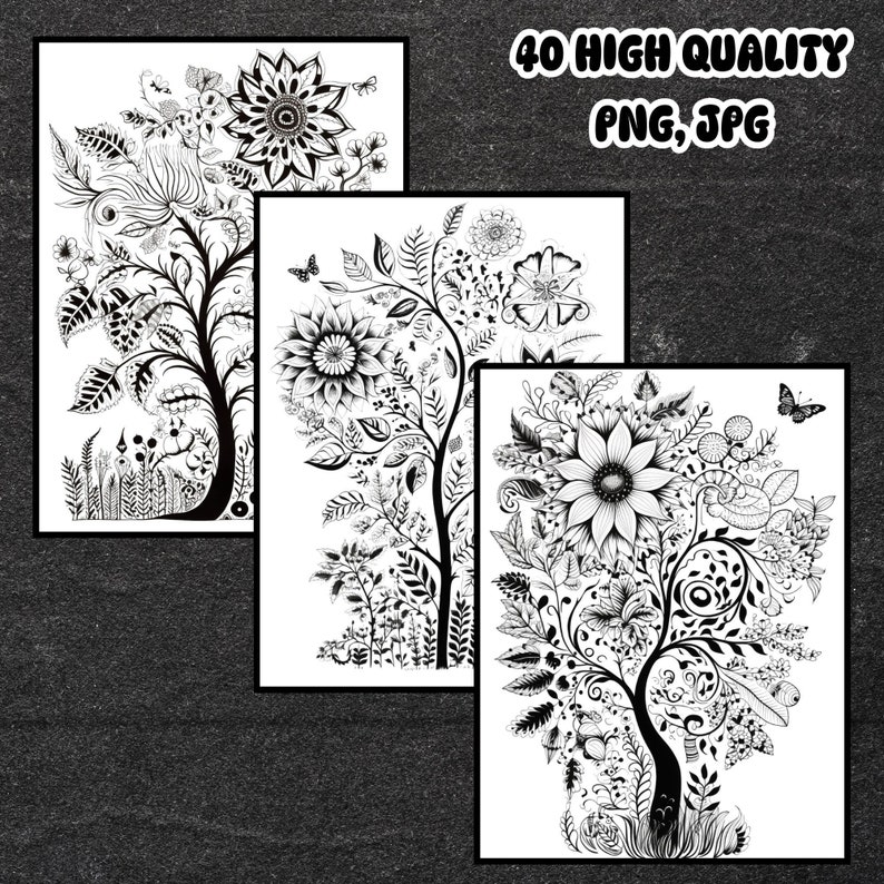 Unique Zentangle Unique Zentangle Tree Patterns, Nature Art (downloadable PNG, JPG, PDF ...