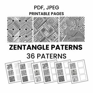 Zentangle Muster Workbook, Mandala Art Ornamente (PDF, JPEG)