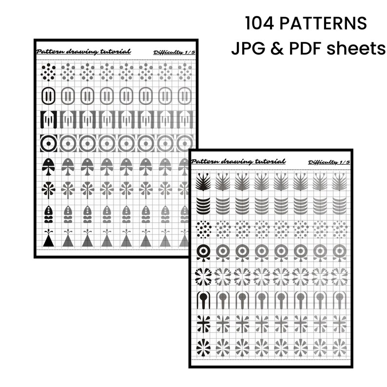 pattern drawing tutorial, simple drawing exercises, how to draw for beginners, easy pattern drawing guide, creative drawing worksheets, step-by-step drawing tutorial, artistic pattern practice sheets, beginner art lesson pdf, zentangle pattern for beginners, calligraphy border practice sheets, digital drawing activity book, printable drawing patterns