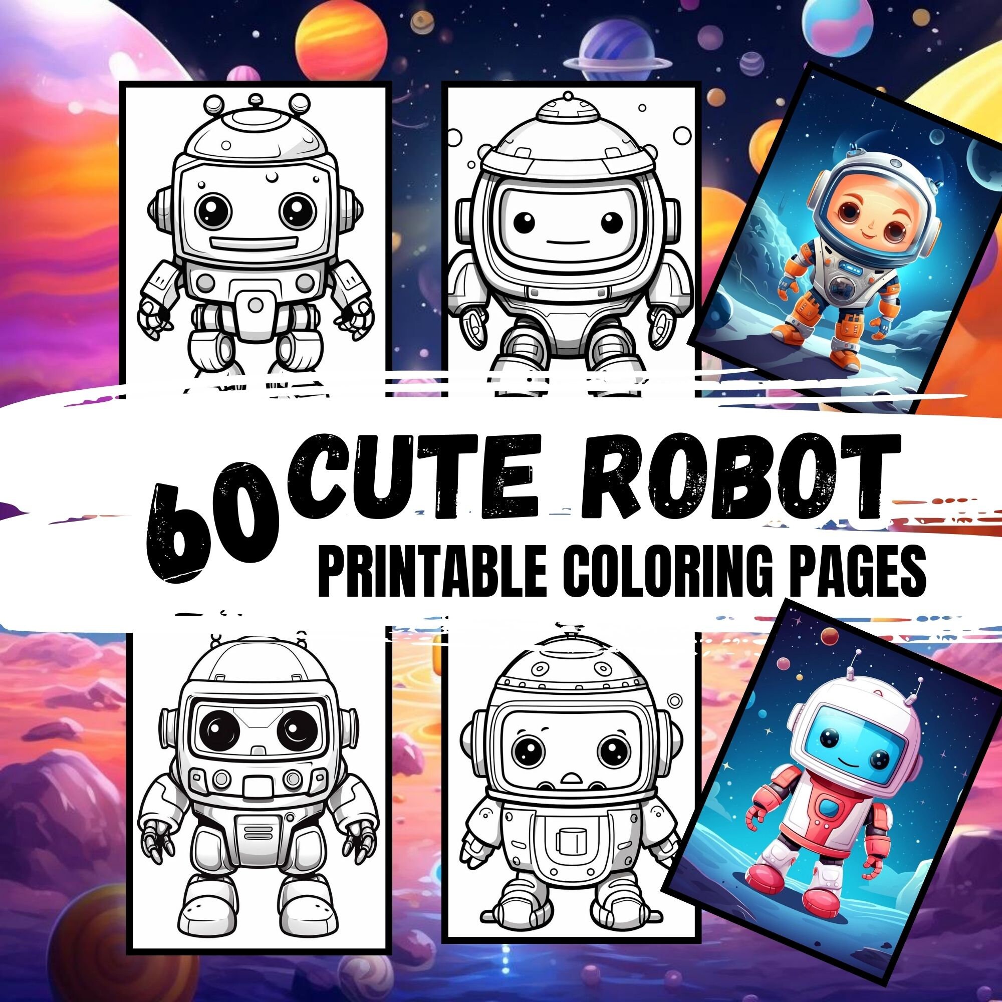 Cute Robot Coloring Pages for Kids, Engage Your Child's Imagination ...