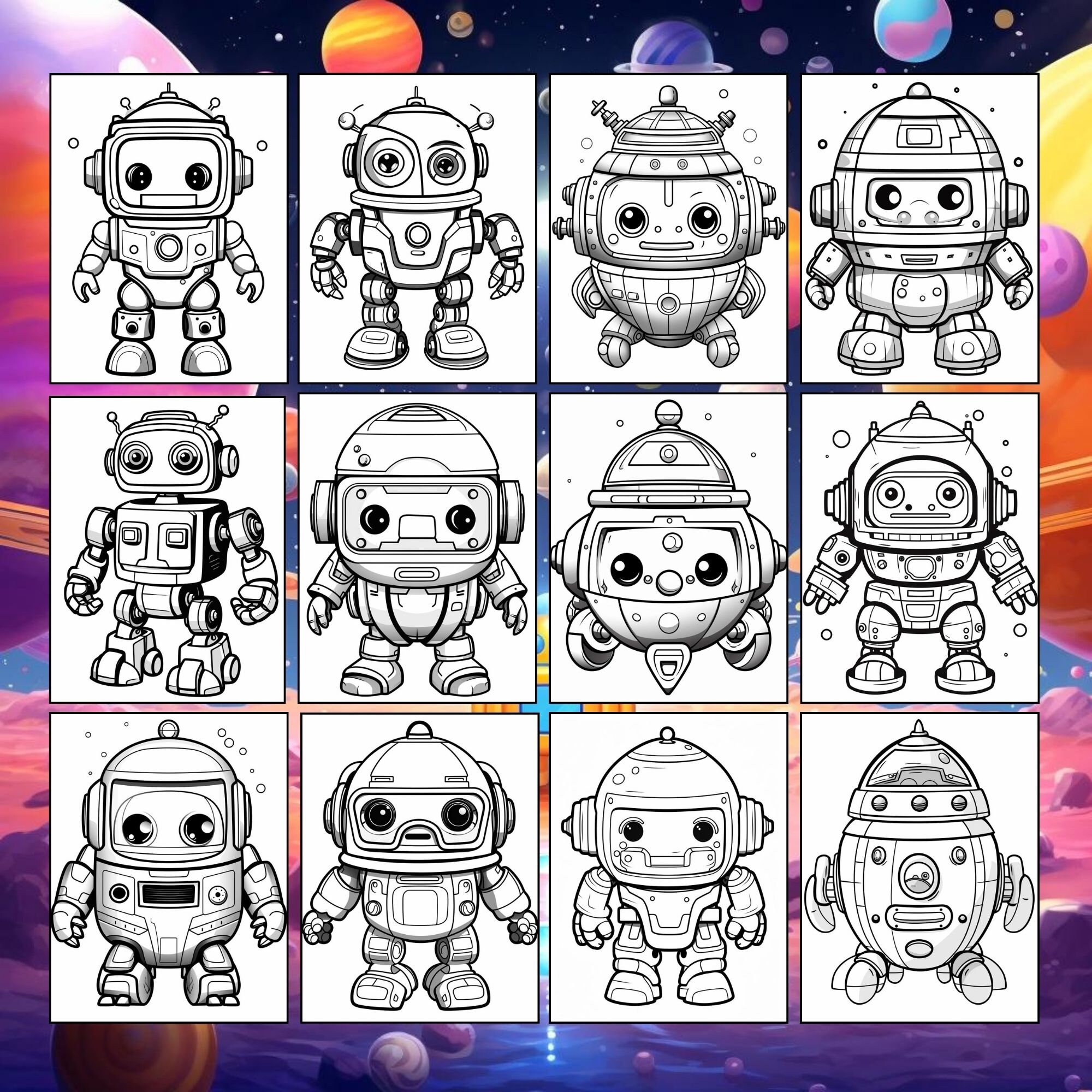 Cute Robot Coloring Pages for Kids, Engage Your Child's Imagination ...