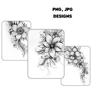 botanical zentangle coloring worksheets, floral mandala art stress relief, beginner-friendly zentangle practice sheets, black-and-white zentangle flower designs, detailed Zentangle mandala tutorials, hand-training Zentangle drawing worksheets