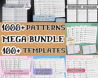 Zentangle Art Training: 1000+ Pattern Templates (PDF, JPG)