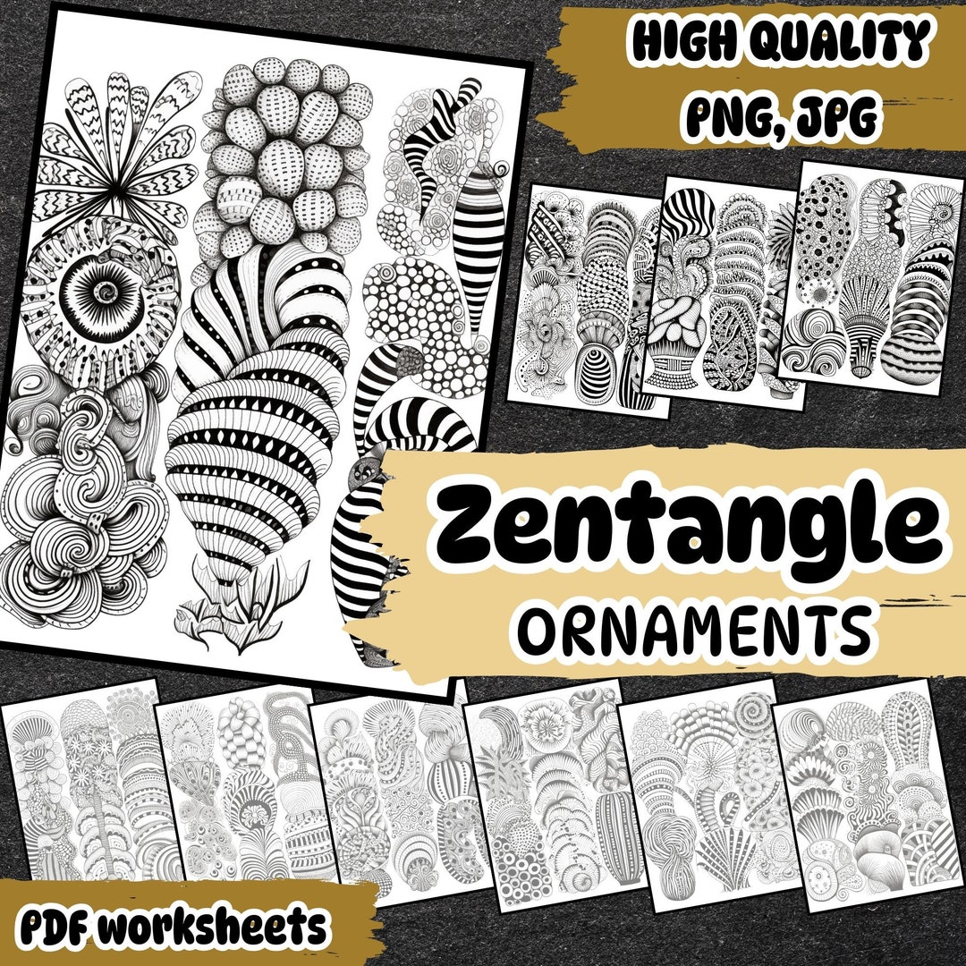 Unique Zentangle Zentangle With Unique Ornament Patterns: Downloadable Tutorials ...