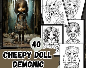 Griezelige pop kleurplaten – 40 gothic-horrorkunstafdrukken (pdf)