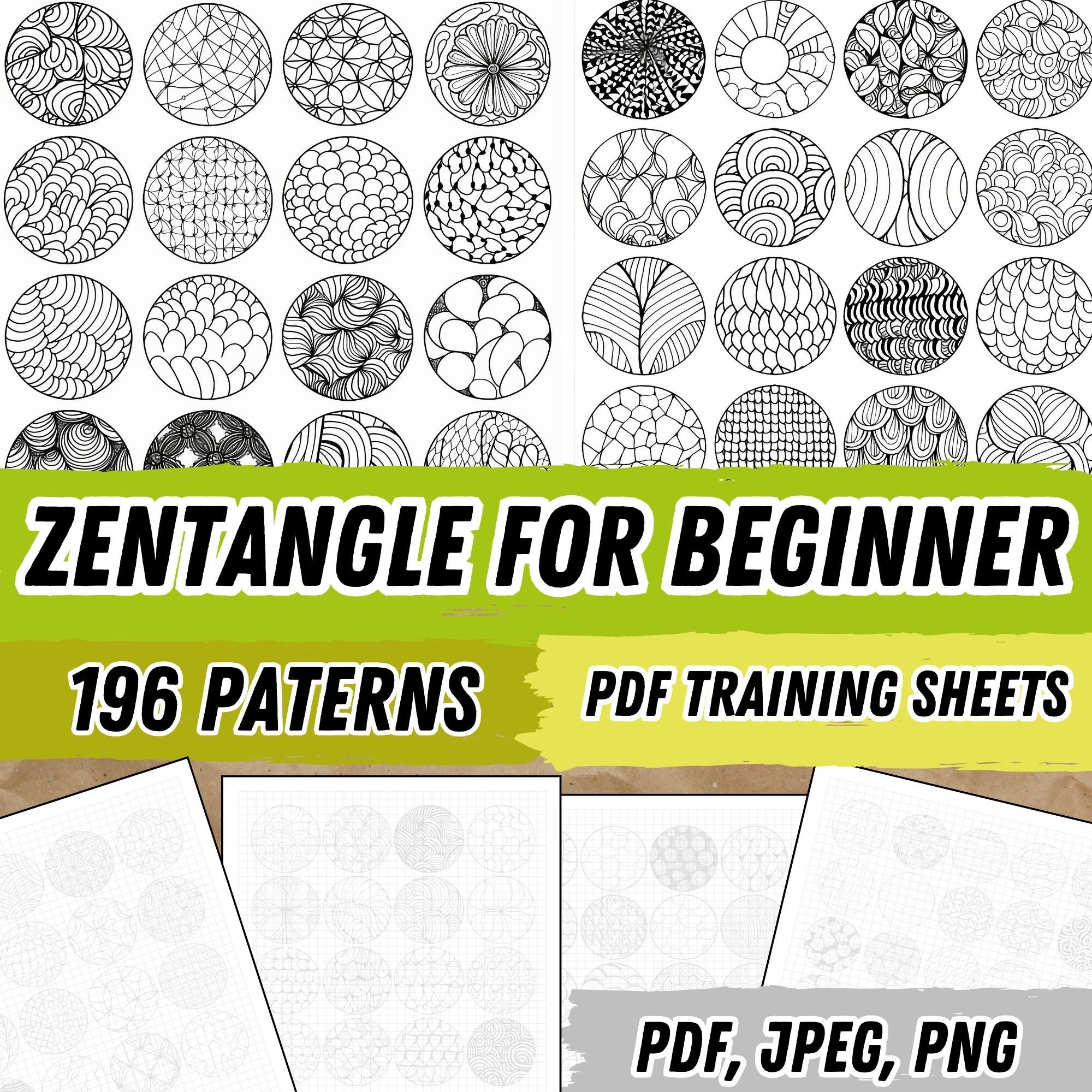 Zentangle Templates for Beginner, Zen Doodle Workbook