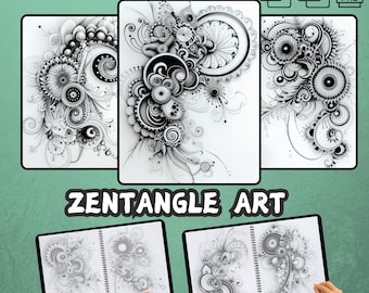 Traceable Doodles, Zendoodling or Zentangle Drawing, Digital Coloring Book for Anxiety, Adults Abstracts Pages, Anti Stress, Self Care Gifit