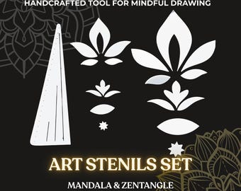 Juego de plantillas de mandala para principiantes / Pintura de puntos y arte zentangle