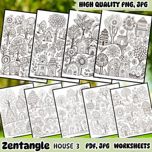 Zentangle Muster Anfänger Freundlich, Zentangle Magic Moments, Kalligraphie Übungsbuch, Süße Bilder zum Zeichnen, Anti Atress Kit