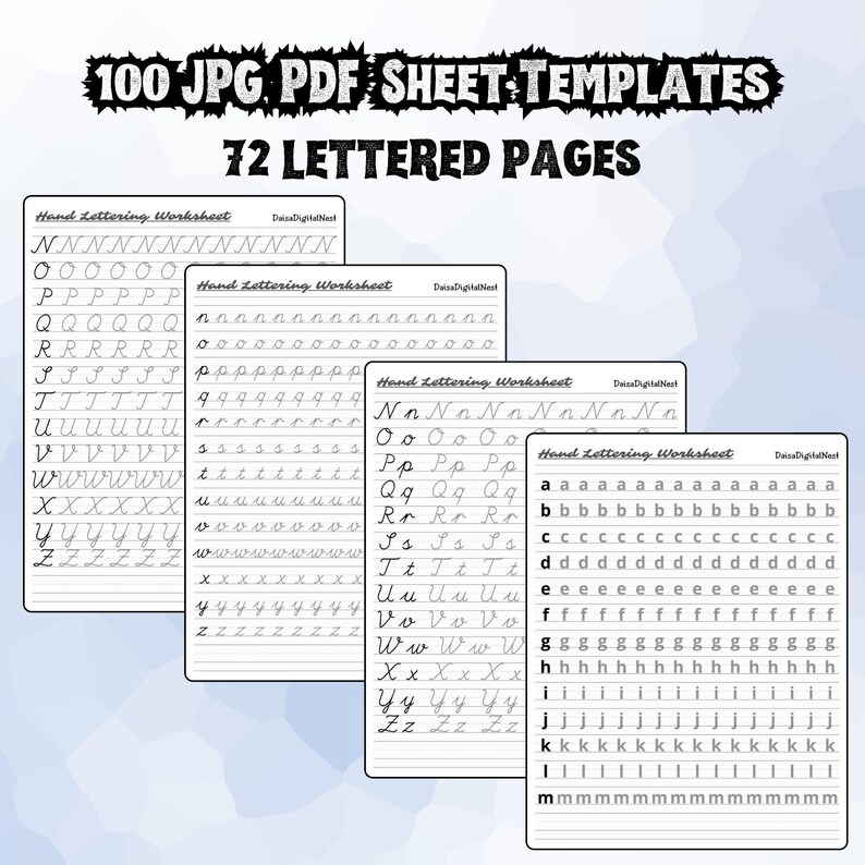 Cursive Handwriting Practice Workbook, Tracing Sheets (PDF) - Etsy